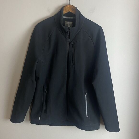 ICEBREAKER Mens Black Zip Merino Blend Pure Plus Softshell Jacket Size L Logo - Picture 1 of 10